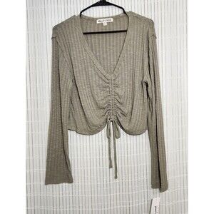 Wallflower Crop Top Size Large Olive Green Color